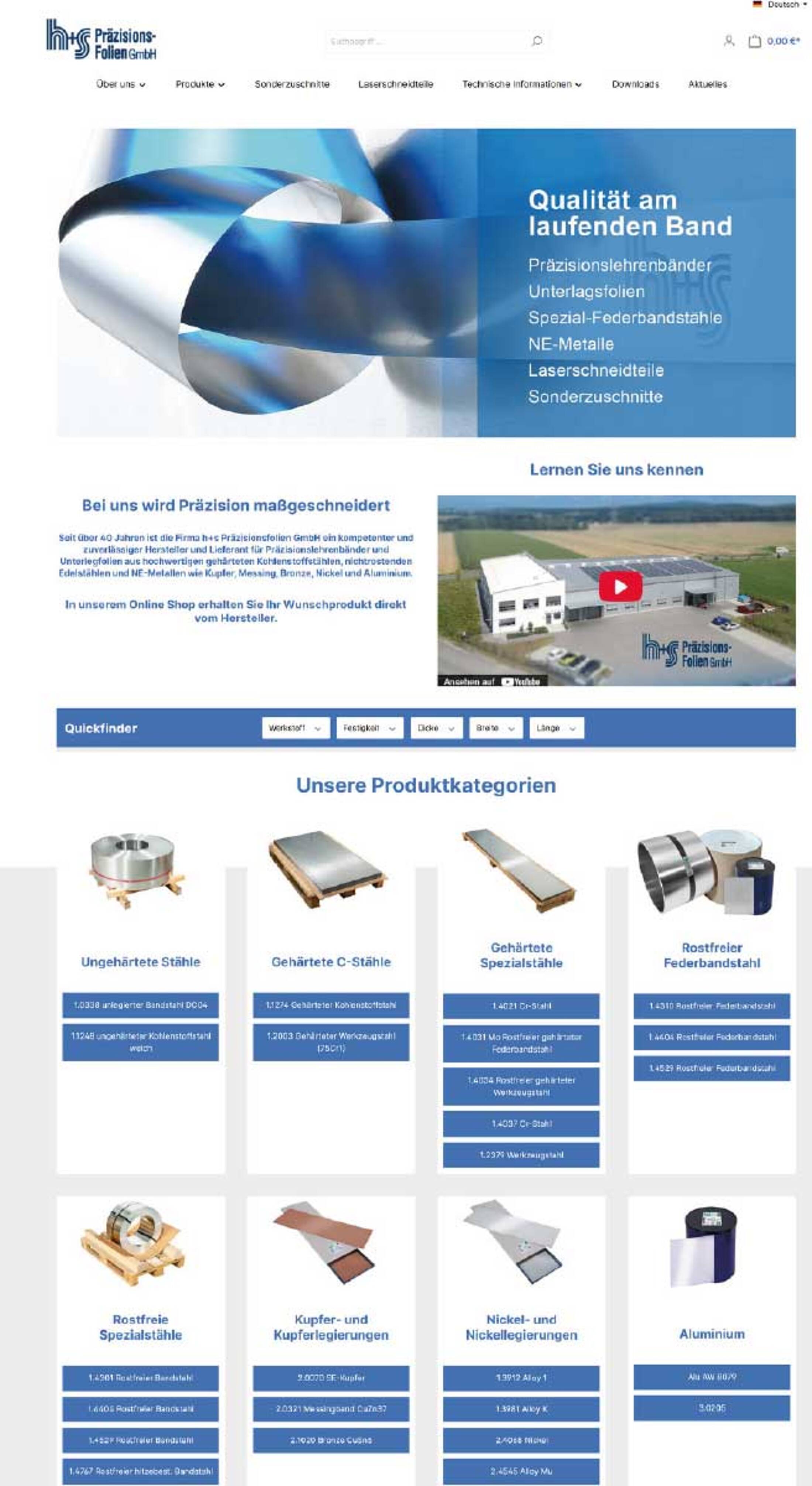 H+S Webseite