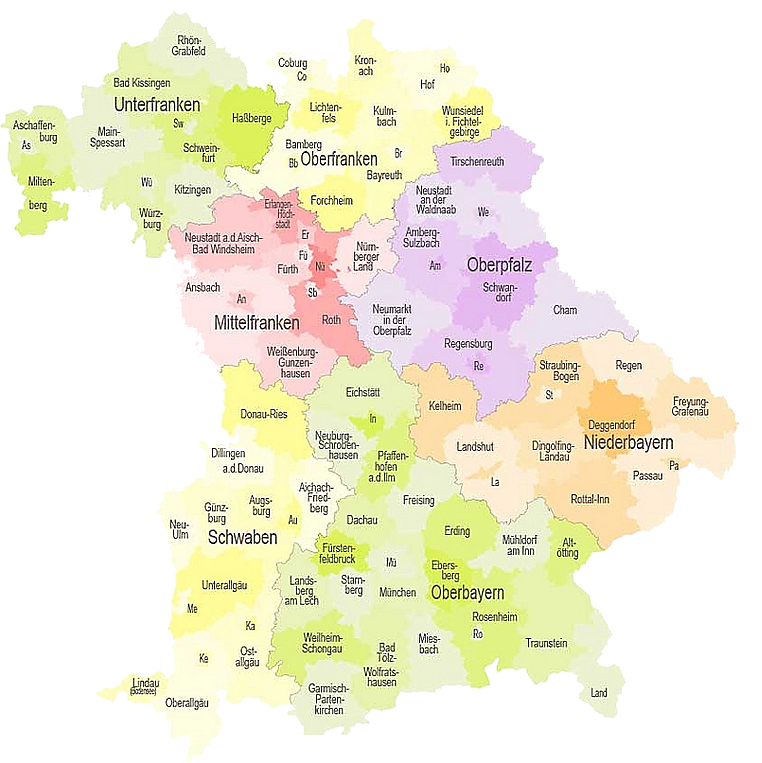 Landkarte Bayern